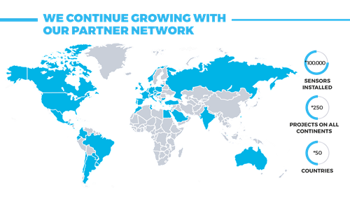 image of a map with Urbiotica's partner network